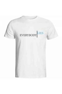 Unisex Beyaz Everybody Lies Baskılı Tişört